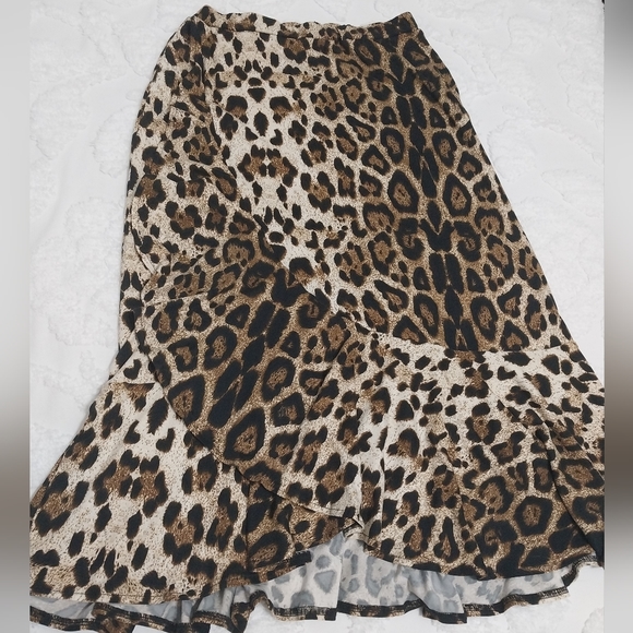 Leopard print elastic skirt - Picture 1 of 4